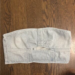 Striped Denim Top from Bershka
